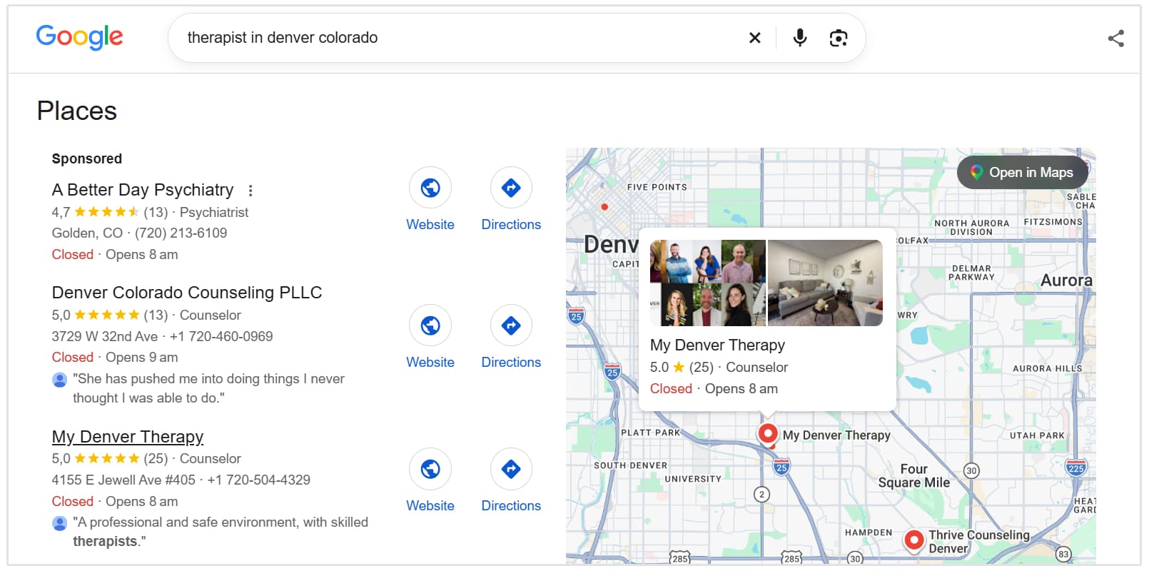 Google Business Profile example